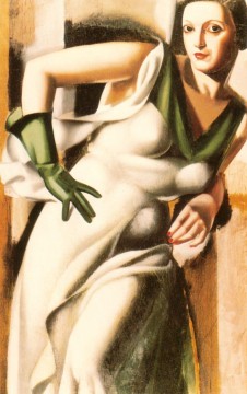  Tamara Pintura al %C3%B3leo - Mujer con guante verde 1928 contemporánea Tamara de Lempicka
